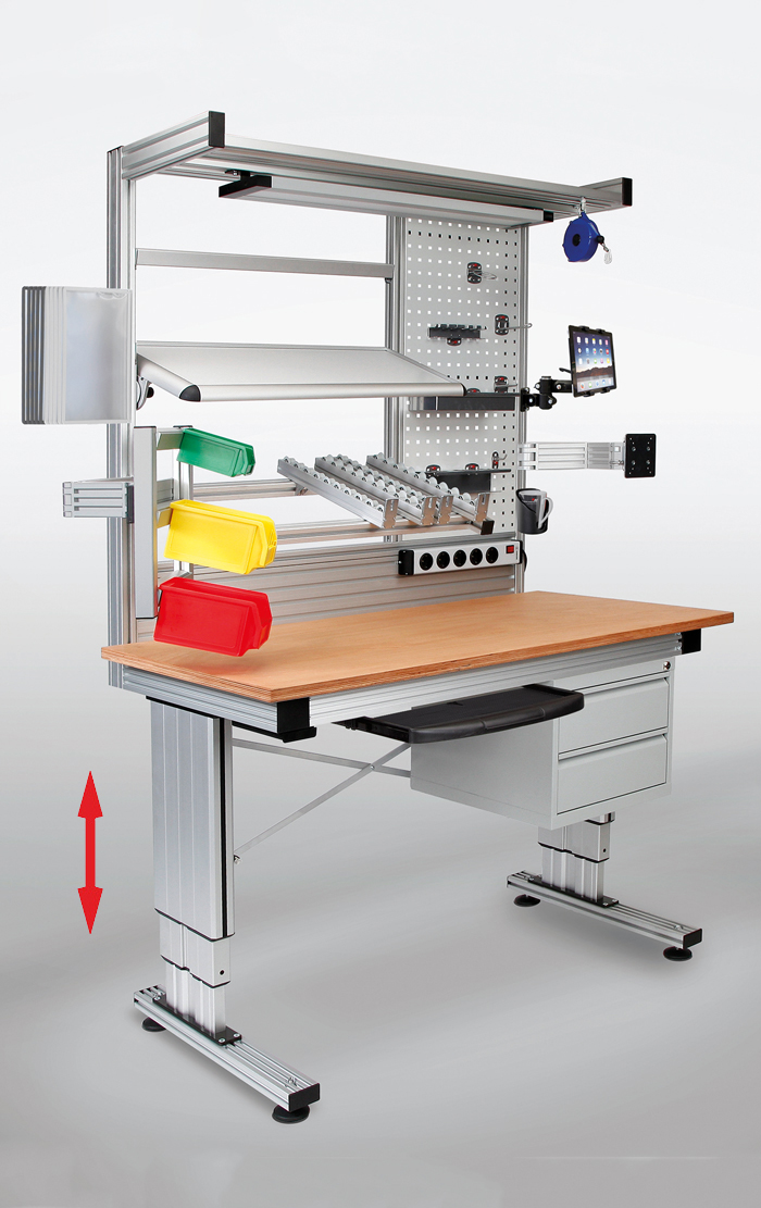 RK worktables can be customized to meet individual requirements and optimally tailored to the respective workflows.