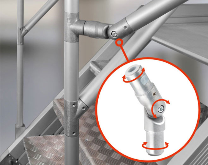 Adjustable pipe connectors ensure maximum design freedom