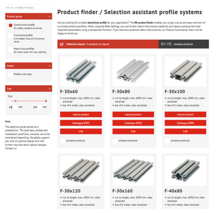 Im breiten Produktprogramm mit wenigen Klicks zum Wunschprodukt